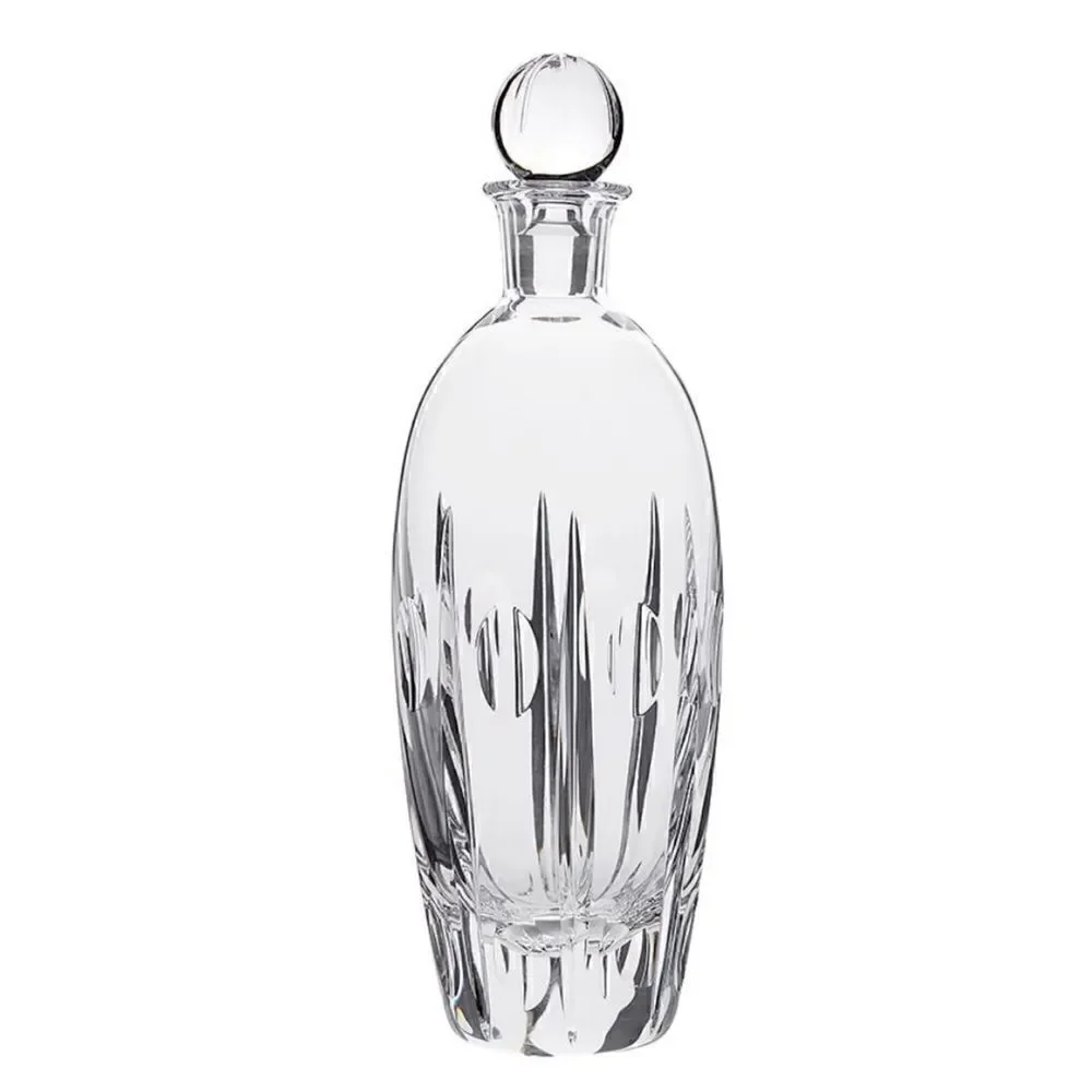 Pottery Barn Crystal Round Cut Decanter / New